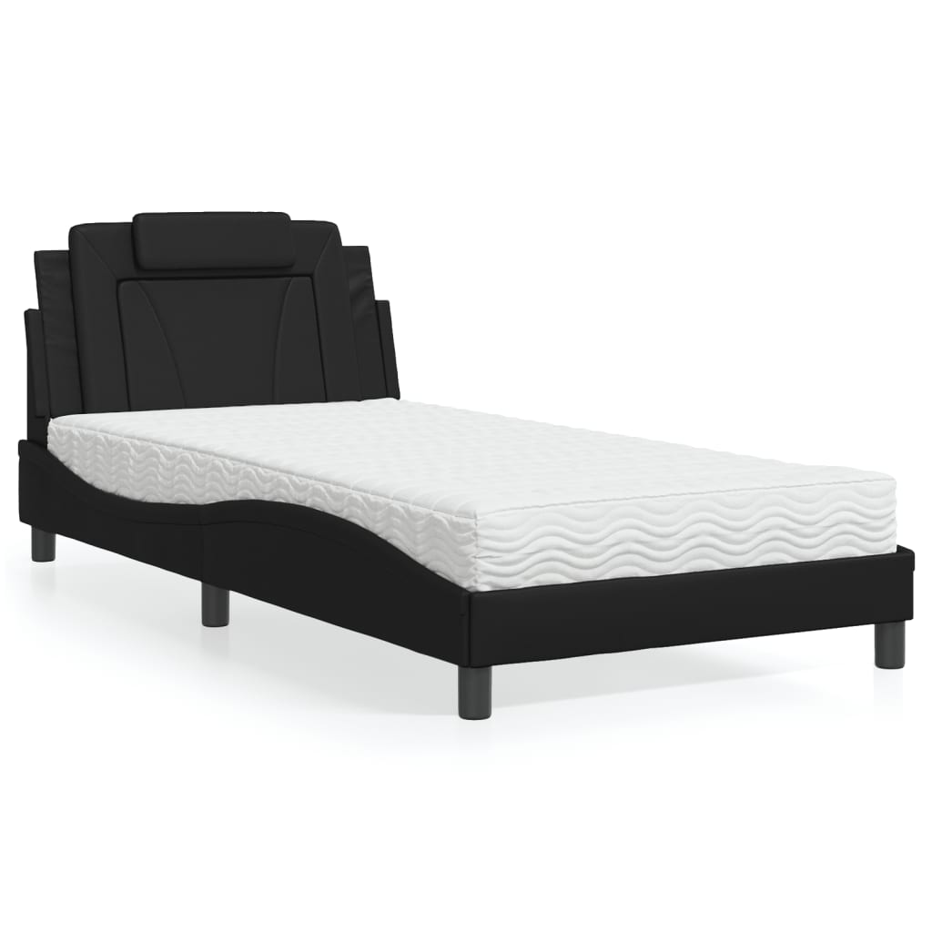 seng Viana med madras 100x200 cm kunstlæder sort