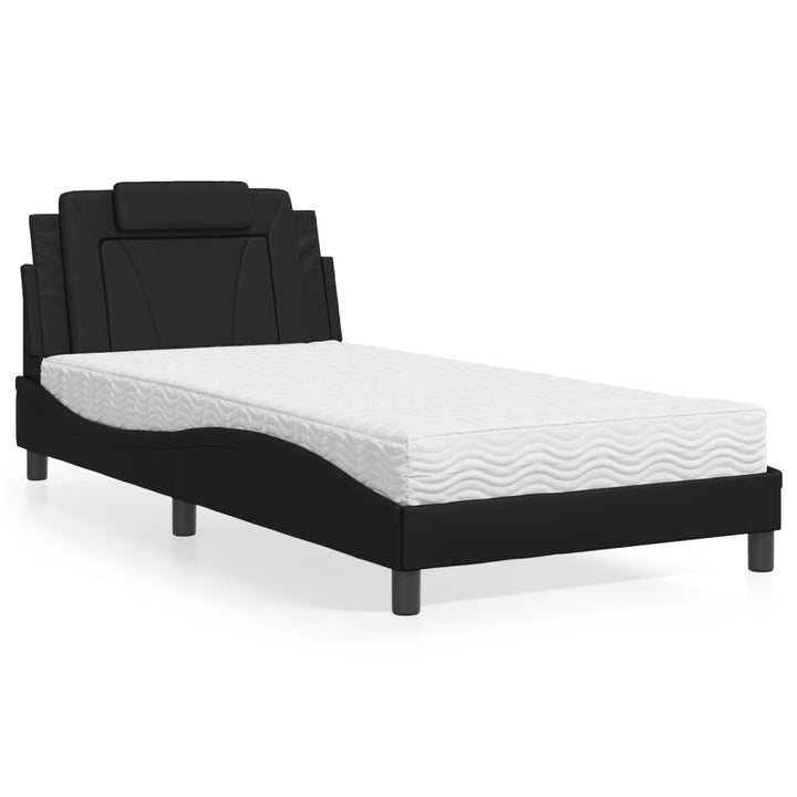seng Viana med madras 100x200 cm kunstlæder sort
