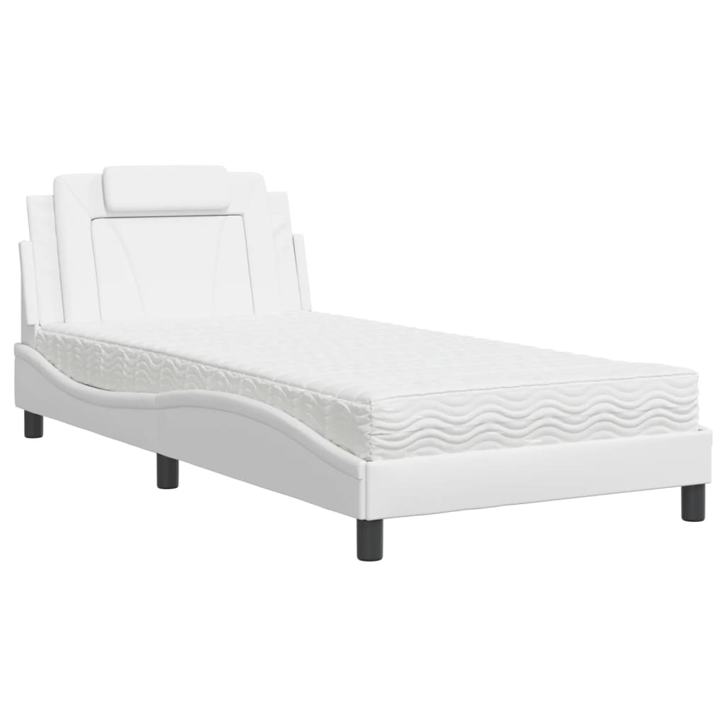 seng Viana med madras 100x200 cm kunstlæder hvid