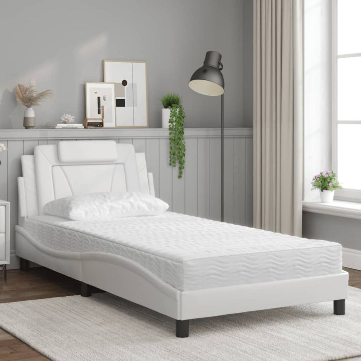seng Viana med madras 100x200 cm kunstlæder hvid