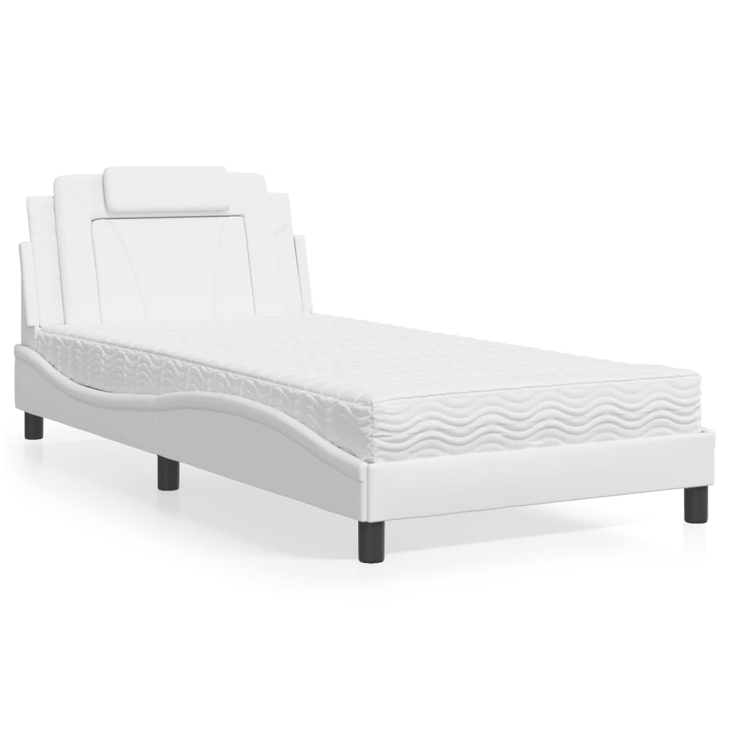 seng Viana med madras 100x200 cm kunstlæder hvid