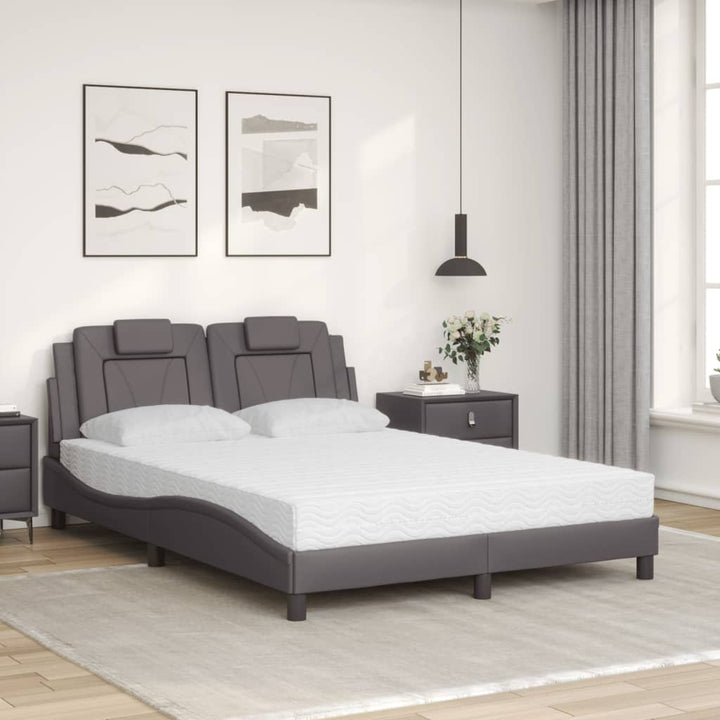 seng Viana med madras 120x200 cm kunstlæder grå