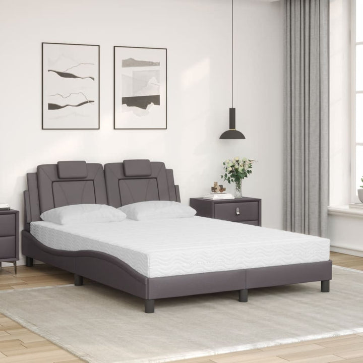 seng Viana med madras 140x200 cm kunstlæder grå