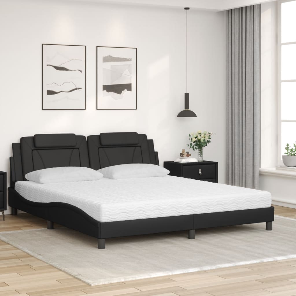 seng Viana med madras 180x200 cm kunstlæder sort