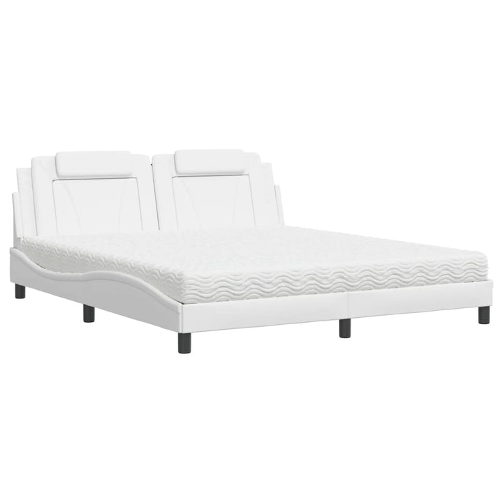 seng Viana med madras 180x200 cm kunstlæder hvid