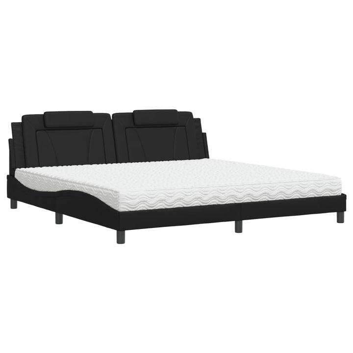 seng Viana med madras 200x200 cm kunstlæder sort