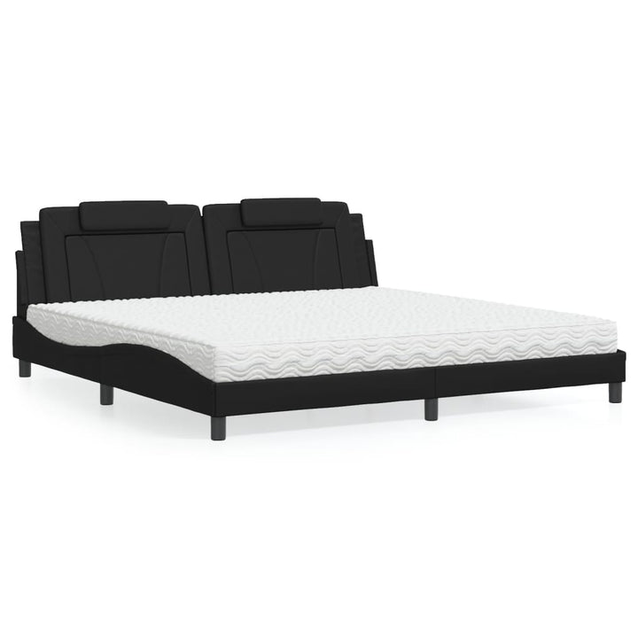 seng Viana med madras 200x200 cm kunstlæder sort