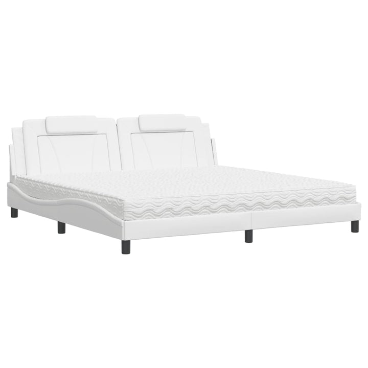 seng Viana med madras 200x200 cm kunstlæder hvid