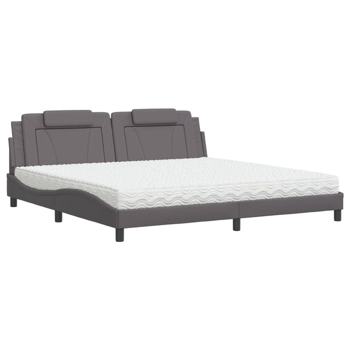 seng Viana med madras 200x200 cm kunstlæder grå