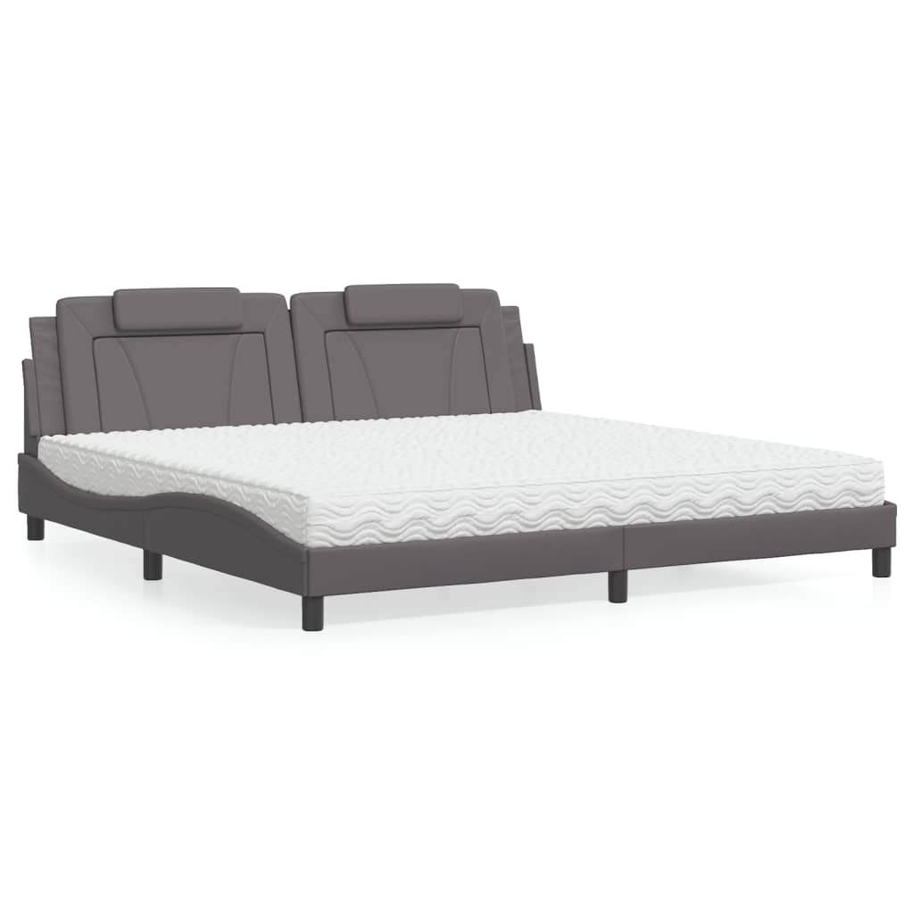 seng Viana med madras 200x200 cm kunstlæder grå