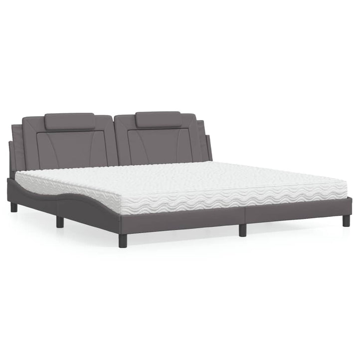 seng Viana med madras 200x200 cm kunstlæder grå