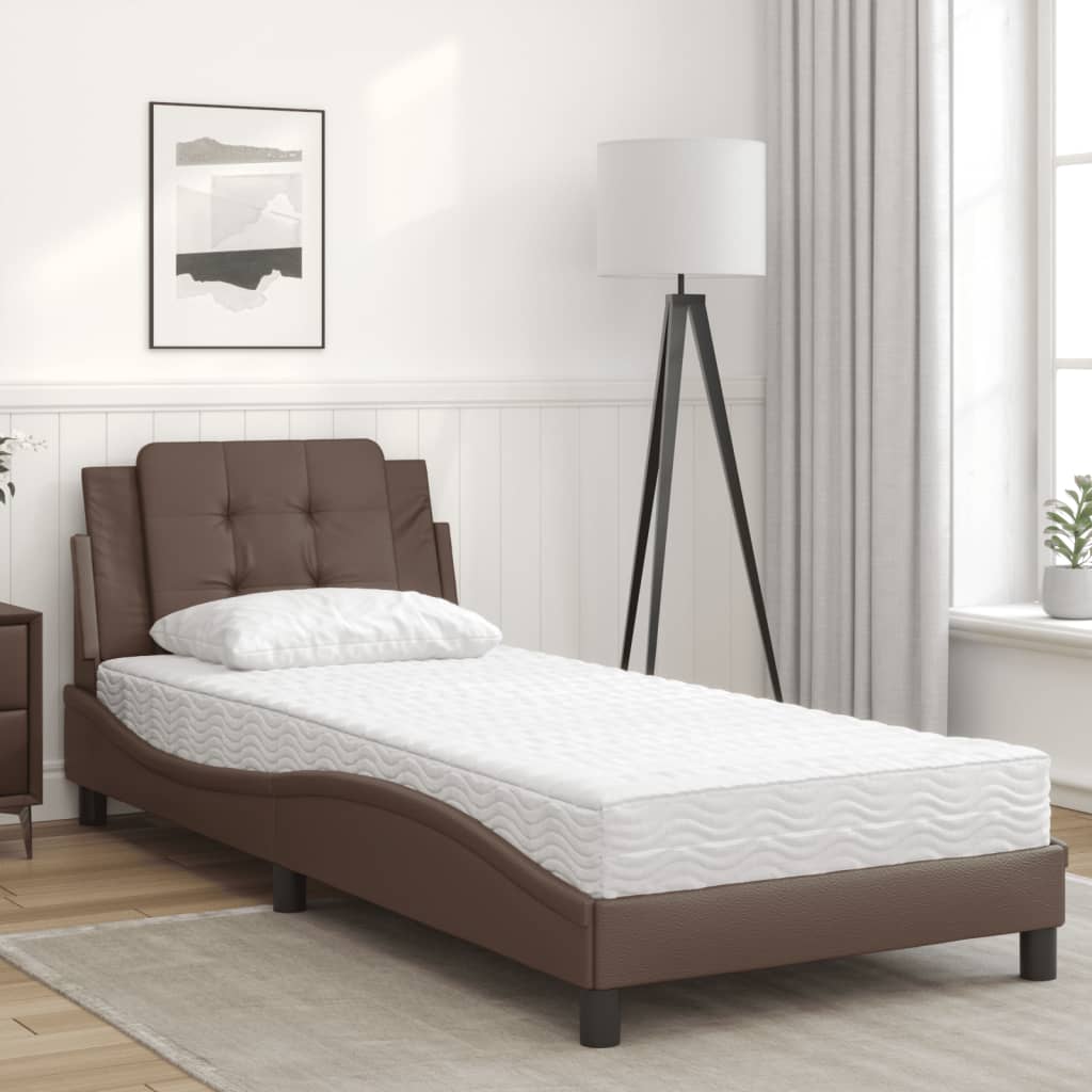 sengeramme uden madras Zadar 80x200 cm kunstlæder brun