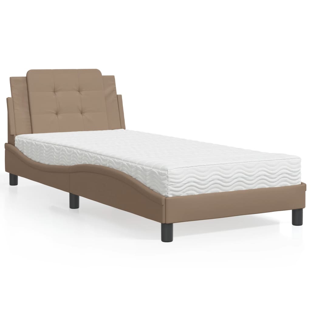sengeramme uden madras Zadar 80x200 cm kunstlæder cappuccinofarvet