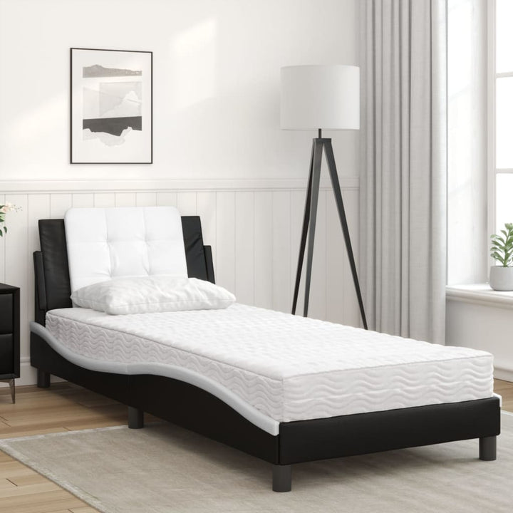 sengeramme uden madras Zadar 80x200 cm kunstlæder sort og hvid