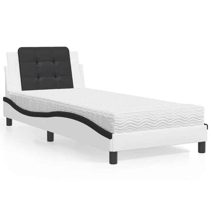 sengeramme uden madras Zadar 80x200 cm kunstlæder sort og hvid