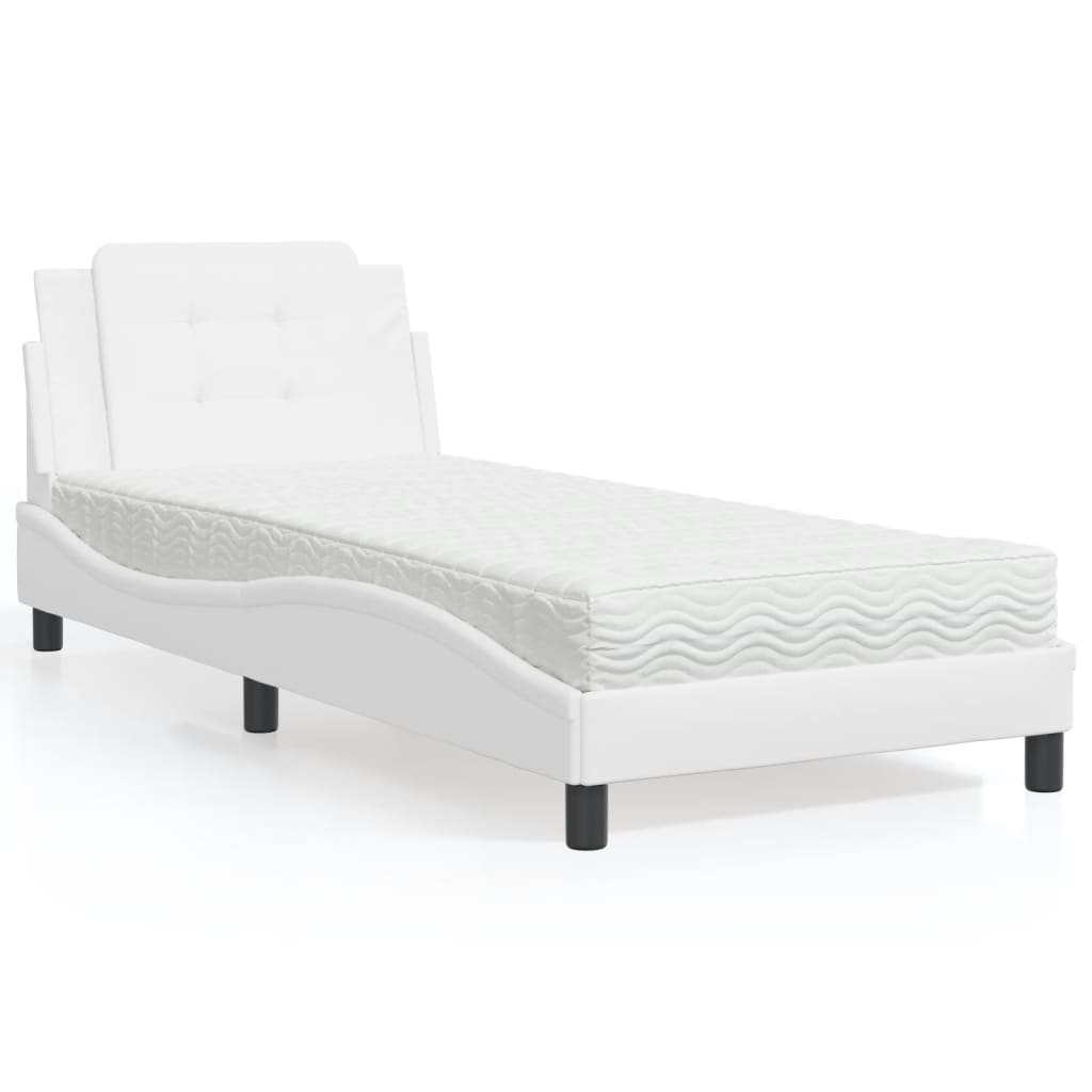 sengeramme uden madras Zadar 90x190 cm kunstlæder hvid