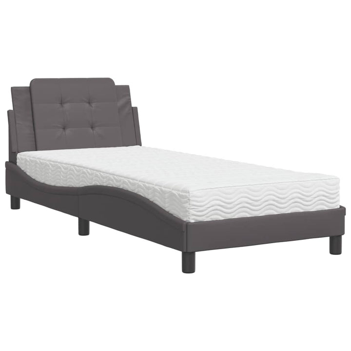 sengeramme uden madras Zadar 90x190 cm kunstlæder grå