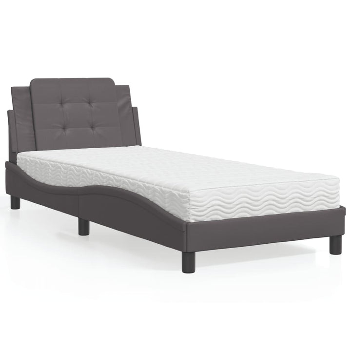sengeramme uden madras Zadar 90x190 cm kunstlæder grå