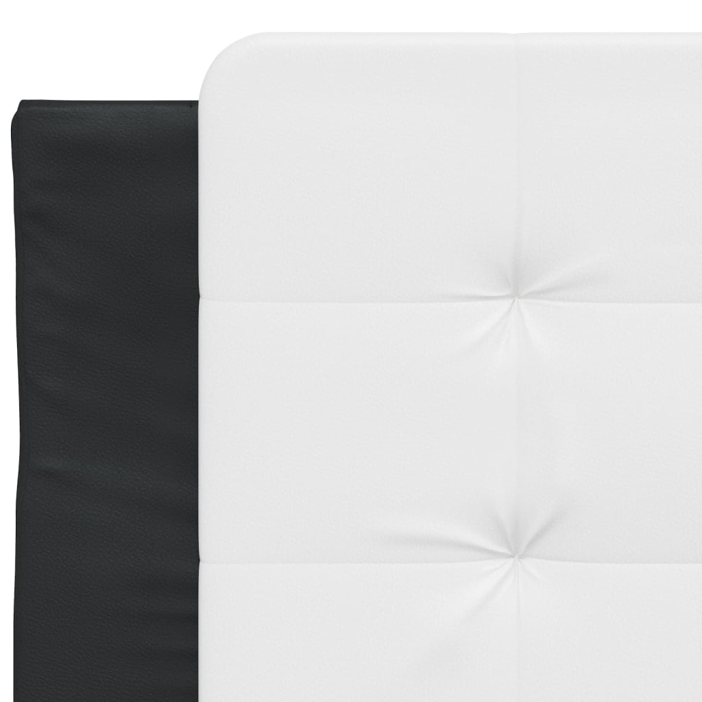 sengeramme uden madras Zadar 90x190 cm kunstlæder sort og hvid