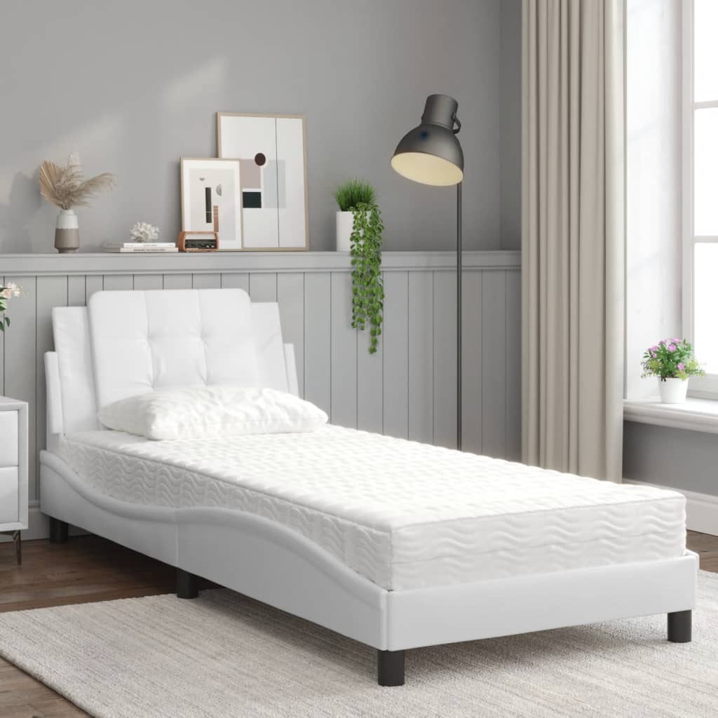 sengeramme uden madras Zadar 100x200 cm kunstlæder hvid