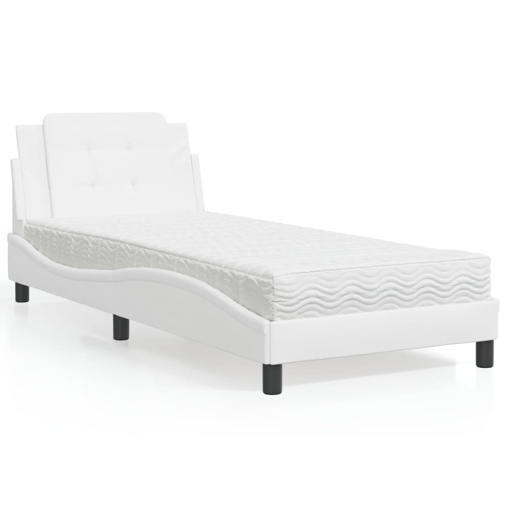 sengeramme uden madras Zadar 100x200 cm kunstlæder hvid