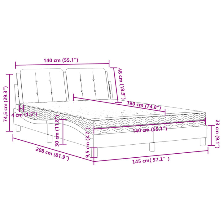sengeramme uden madras Zadar 140x190 cm kunstlæder hvid
