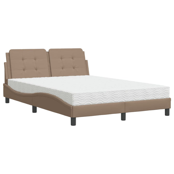 sengeramme uden madras Zadar 140x190 cm kunstlæder cappuccinofarvet