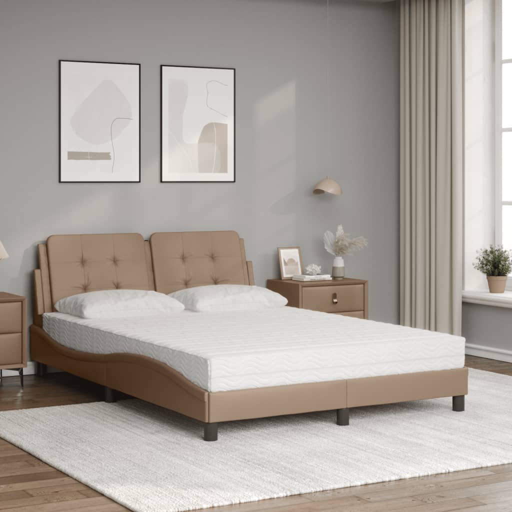 sengeramme uden madras Zadar 140x190 cm kunstlæder cappuccinofarvet