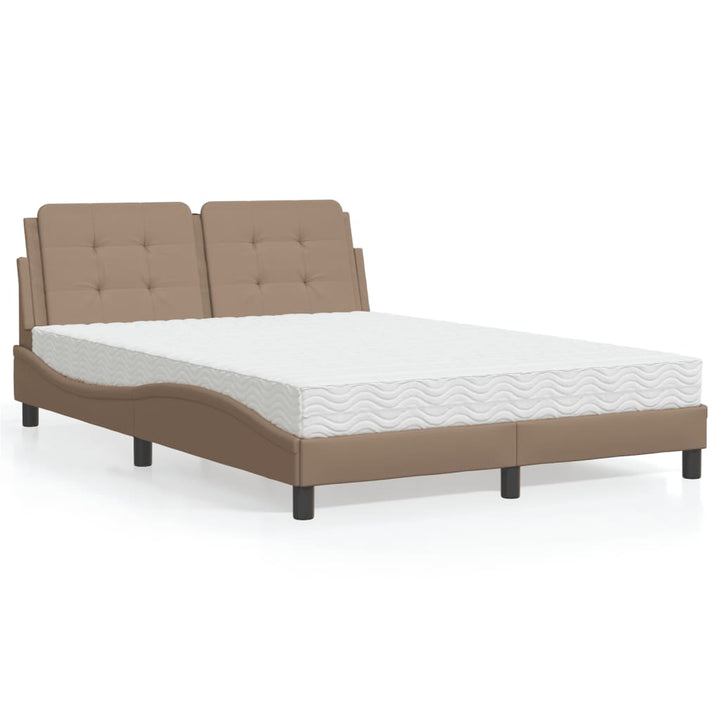 sengeramme uden madras Zadar 140x190 cm kunstlæder cappuccinofarvet