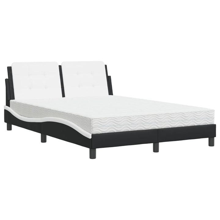 sengeramme uden madras Zadar 140x190 cm kunstlæder sort og hvid