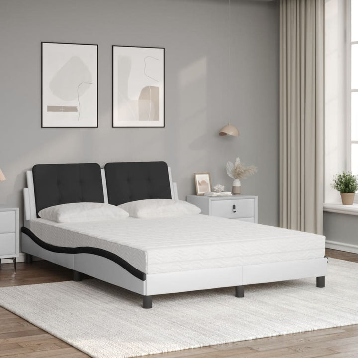 seng med madras Zadar 140x200 cm kunstlæder hvid og sort