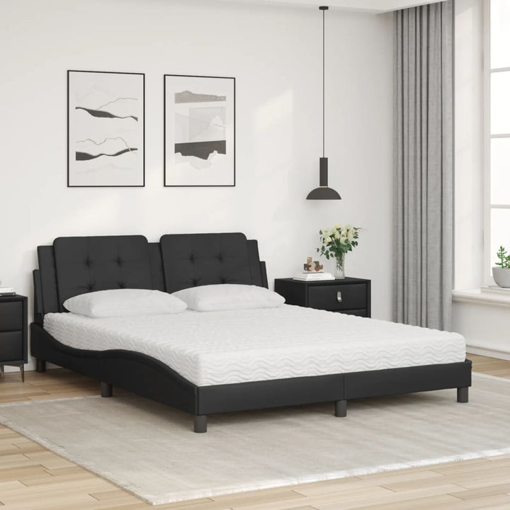 seng med madras Zadar 160x200 cm kunstlæder sort
