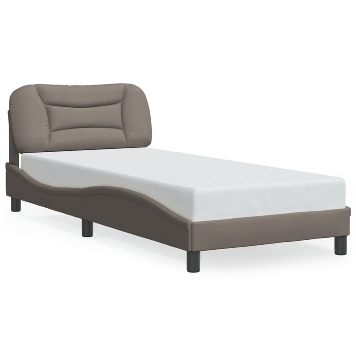 sengeramme med LED uden madras Hvar 80x200 cm stof gråbrun