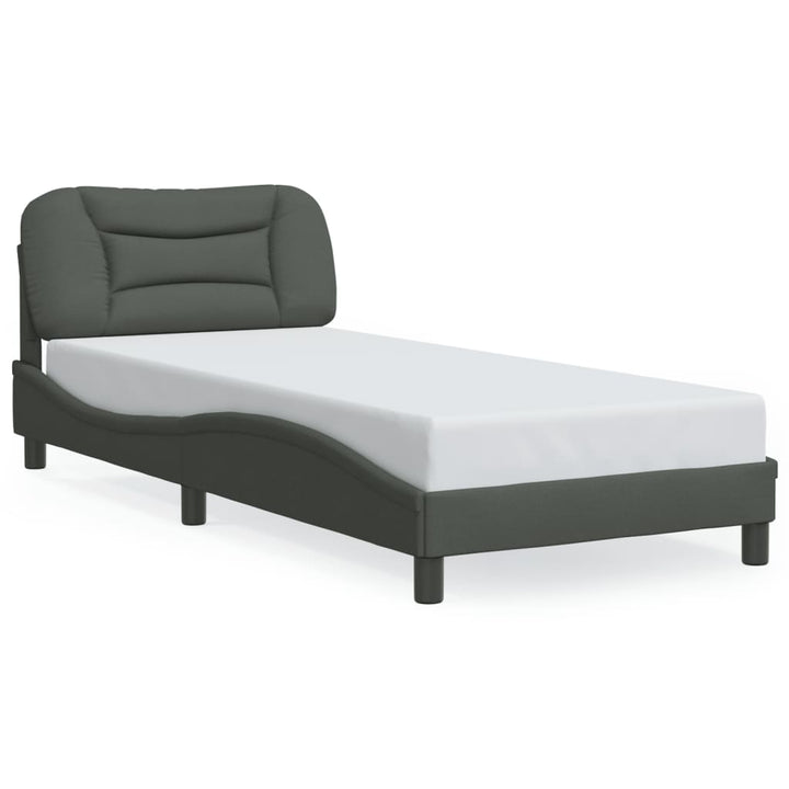 sengeramme med LED uden madras Hvar 90x190 cm stof mørkegrå