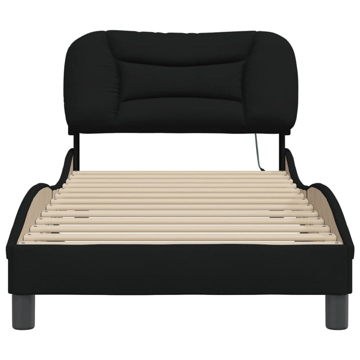 sengeramme med LED uden madras Hvar 90x190 cm stof sort