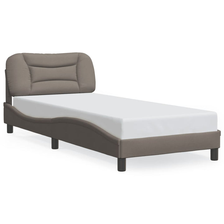 sengeramme med LED uden madras Hvar 90x190 cm stof gråbrun