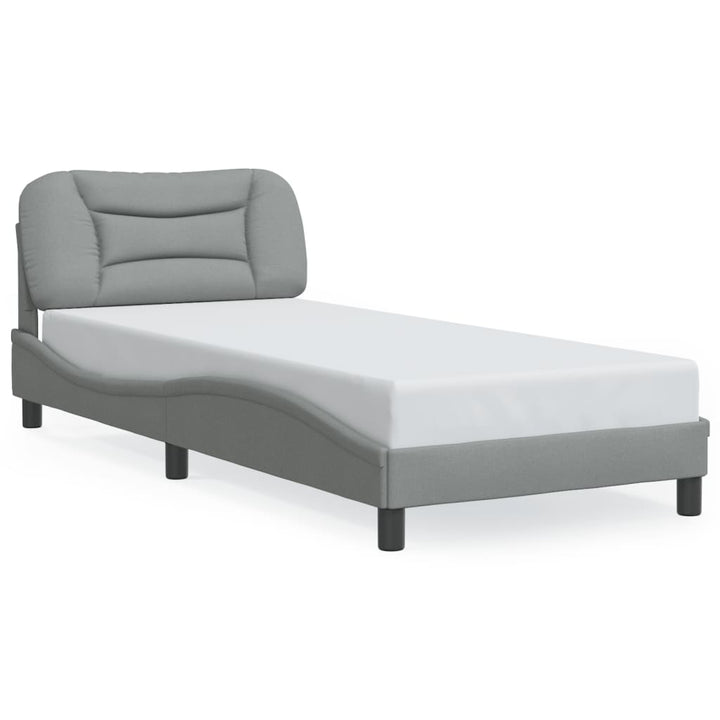 sengeramme med LED uden madras Hvar 90x200 cm stof lysegrå