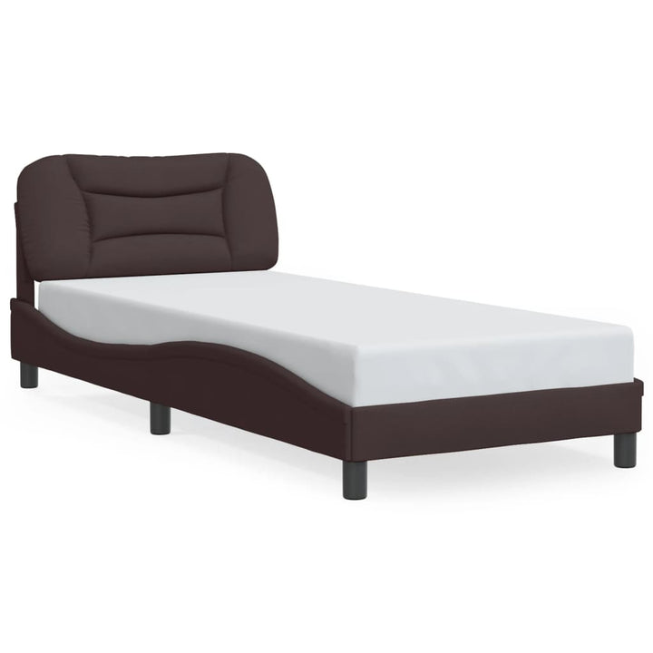 sengeramme med LED uden madras Hvar 90x200 cm stof mørkebrun