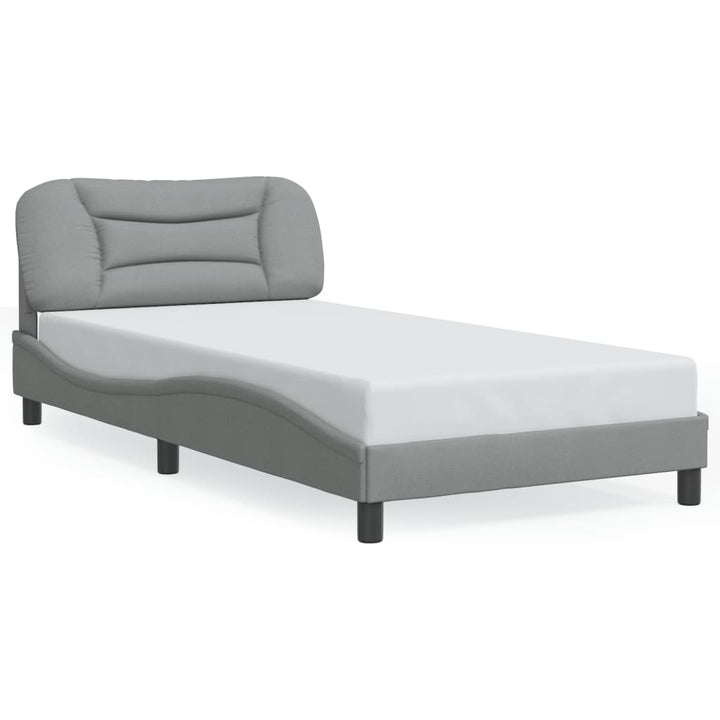 sengeramme med LED uden madras Hvar 100x200 cm stof lysegrå