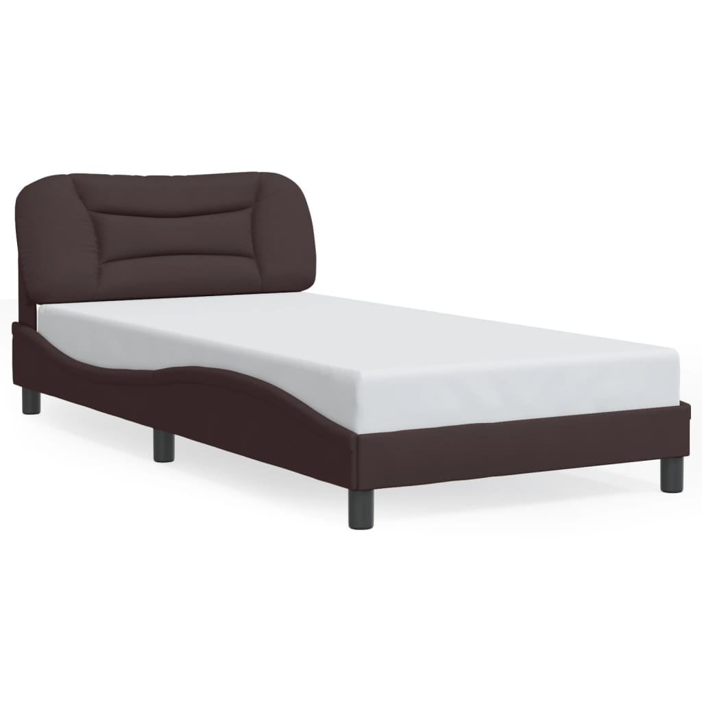 sengeramme med LED uden madras Hvar 100x200 cm stof mørkebrun