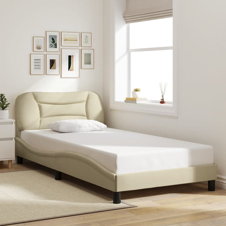 sengeramme med LED uden madras Hvar 100x200 cm stof creme