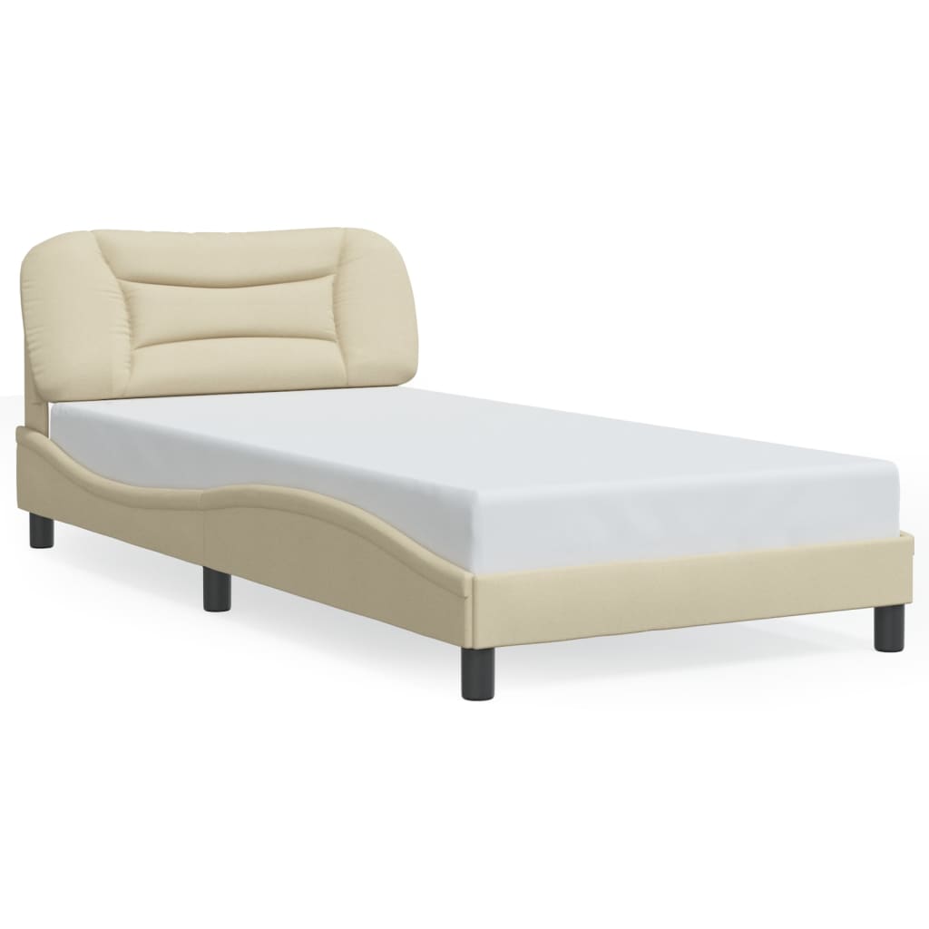 sengeramme med LED uden madras Hvar 100x200 cm stof creme