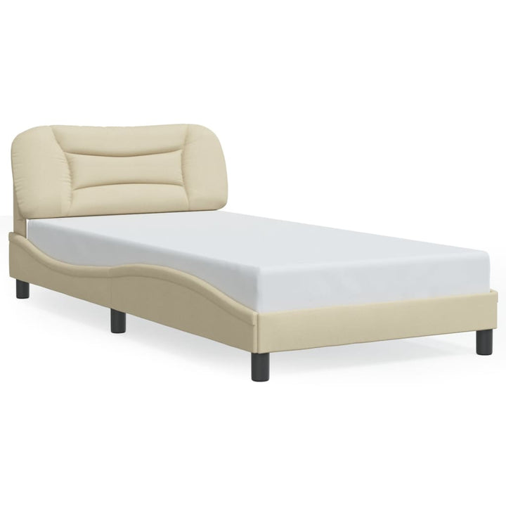 sengeramme med LED uden madras Hvar 100x200 cm stof creme