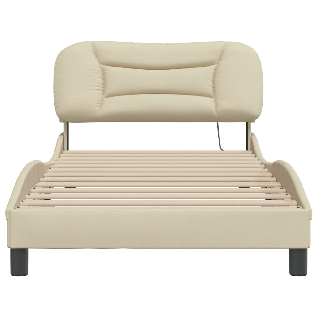 sengeramme med LED uden madras Hvar 100x200 cm stof creme