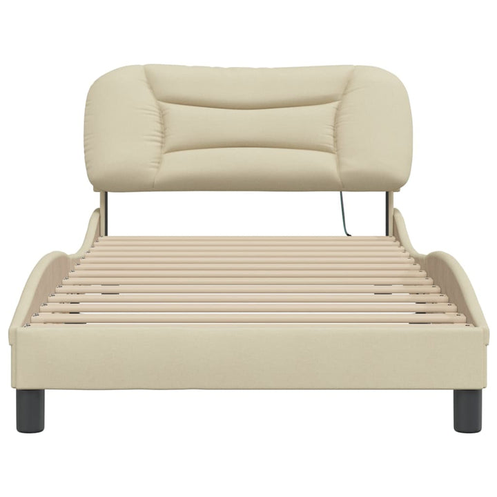 sengeramme med LED uden madras Hvar 100x200 cm stof creme