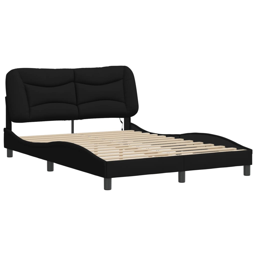 sengeramme med LED uden madras Hvar 120x200 cm stof sort