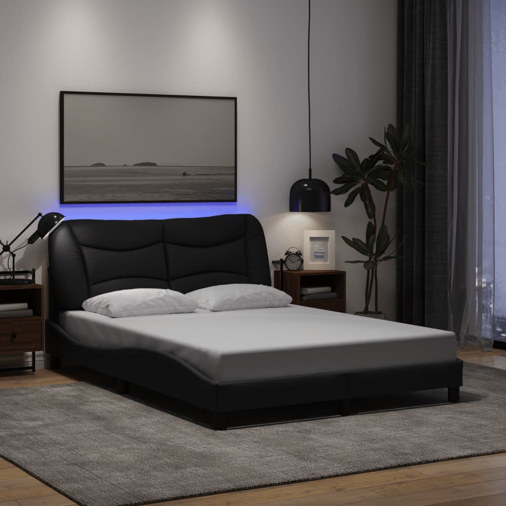 sengeramme med LED uden madras Hvar 120x200 cm stof sort