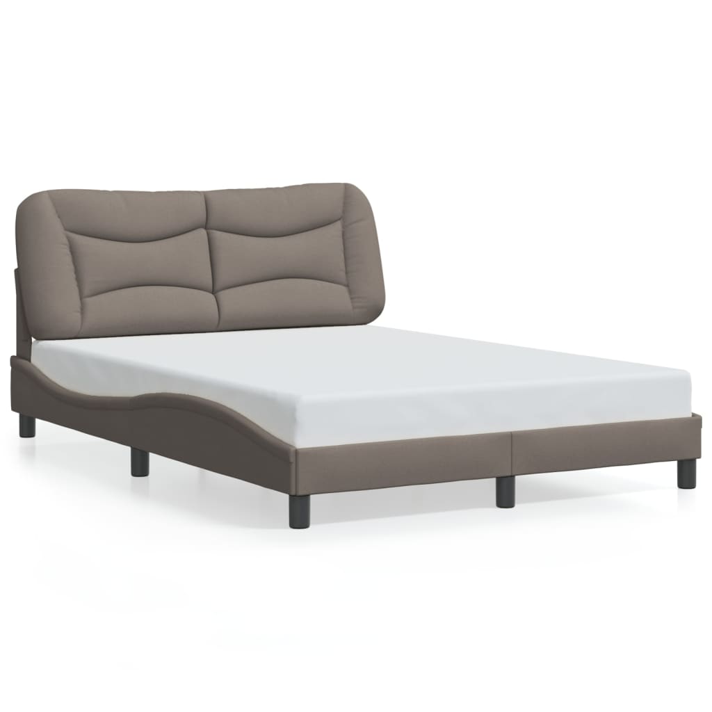 sengeramme med LED uden madras Hvar 120x200 cm stof gråbrun