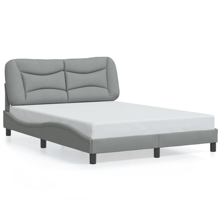 sengeramme med LED uden madras Hvar 140x200 cm stof lysegrå