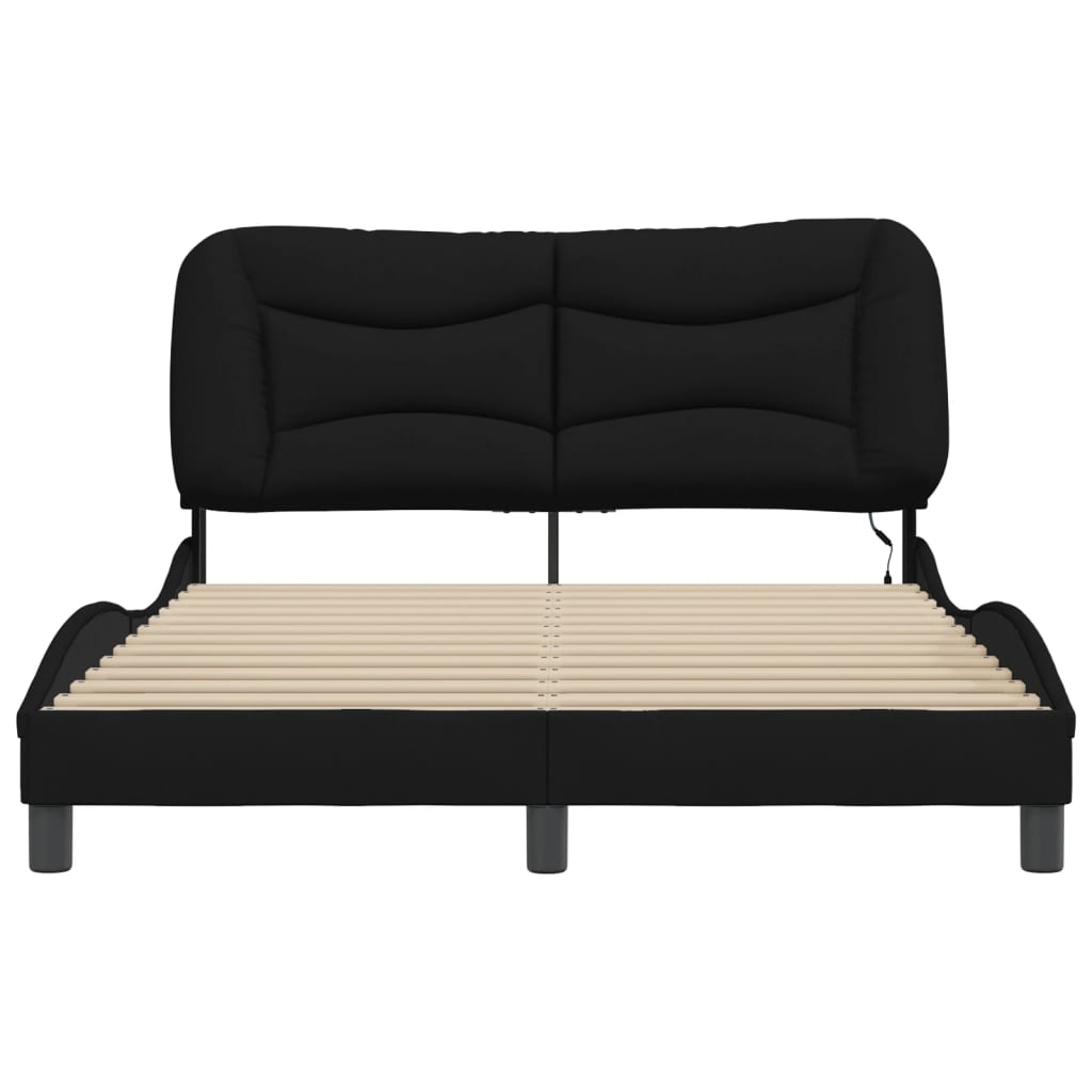 sengeramme med LED uden madras Hvar 140x200 cm stof sort